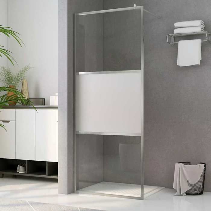 Vidaxl Paroi de douche demi-dépoli 80x195 cm