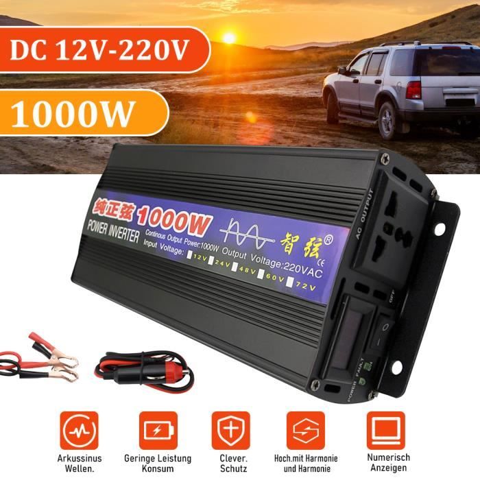 Invertitore Di Corrente 12V/220V 1000W Puro Seno D'Onda KALEA-INFORMATIQUE