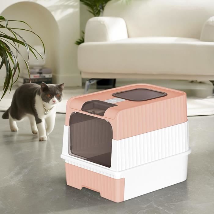 Meilleurs prix pour Litière pliable pour chat - XUANYU - Modèle avec couvercle - Anti odeur - Grande capacité - Facile à nettoyer