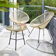 TECTAKE Ensemble table et chaises de jardin SANTANA Résistant aux intempéries Résistant aux UV - Beige-1