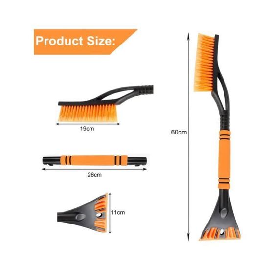 Komsepor 2in1 Grattoir à Glace Et Brosse à Neige, Grattoir Amovible Avec Poignée Souple Antidérapante Pour