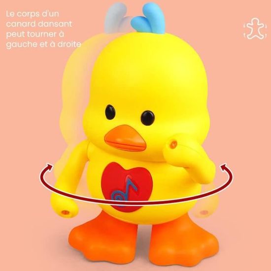 Canard Dansant Musical Hitburu - Jouet Animé Avec Lumières LED Pour Bébé Et Enfant - Poussette, Siège Auto, Voyage