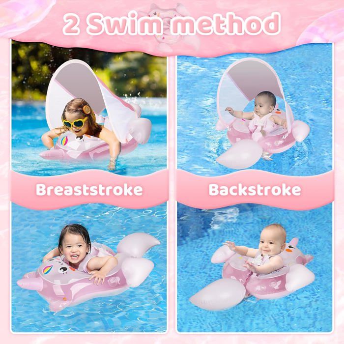 Bouée de Piscine pour bébé - UPF 50+ - Bouée Non Gonflable avec Toit Pare-Soleil Amovible - Entraîneur de Natation sûr pour Les Enfant à partir de 3 à 24 Mois Bouée de Piscine pour bébé - UPF 50+ - Bouée Non Gonflable avec Toit Pare-Soleil Amovible - Entraîneur de Natation sûr pour Les Enfant à partir de 3 à 24 Mois