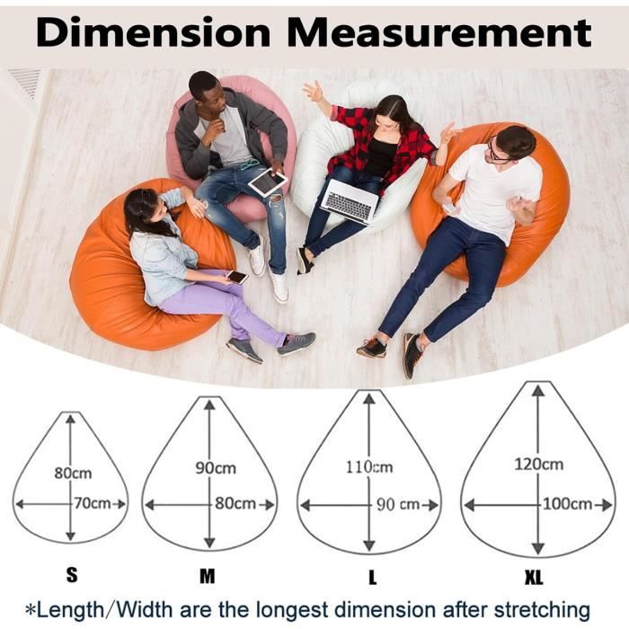 Mateju Pouf Poire Adulte Et Enfants, Animal 3D Pouf Geant Chambre, Bean Bag Chair Sans Remplissage, Pour Grand Canapé, Chaise Longue Grande, Fauteuil De Salon Pour Intérieur (Renard Femelle,S