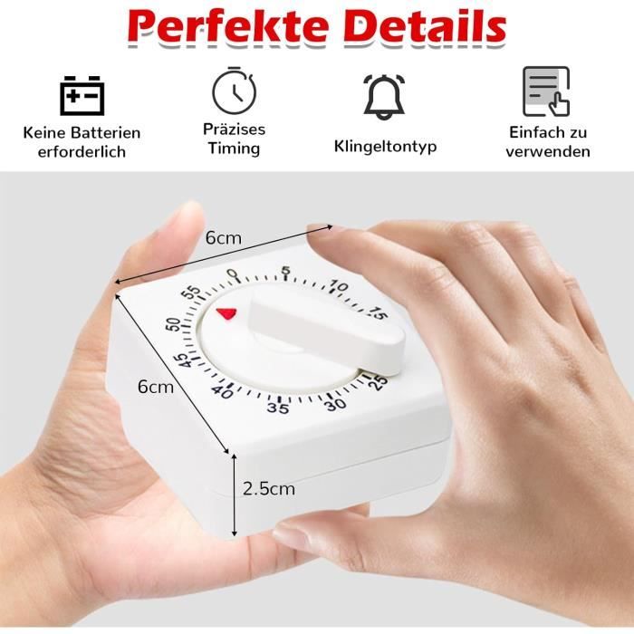 BRIGHTFUFU Minuteur Cuisine Mécanique En Compte Rotatif Rappel De Cuisson Pour Étudiants Outil Cuisine Pratique Minuterie Adorable Pour Maison