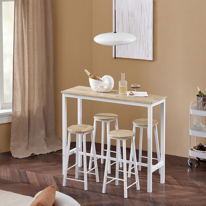 SoBuy Table Haute de Bar Mange-Debout Cuisine avec rangements Blanc SoBuy Table Haute de Bar Mange-Debout Cuisine avec rangements Blanc