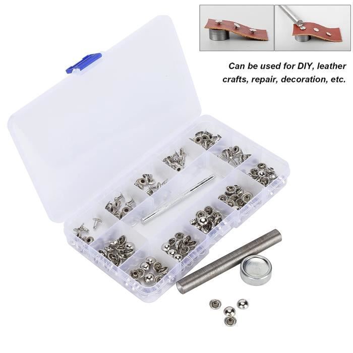 Kit De Rivets Ronds, Vis De Rivets En Cuir, Rivets Ronds De Chapeau ...