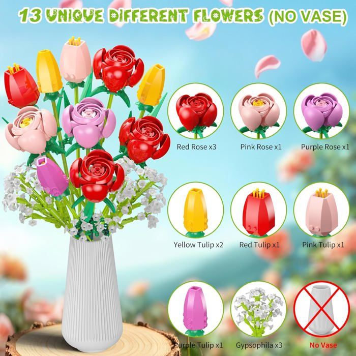 Kit Assemblage Bouquet De Fleurs - Jeu Créatif Adultes/enfants - Neuf