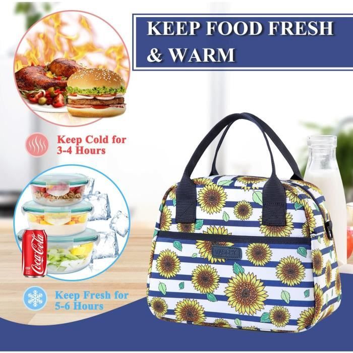 Sac à Lunch Isotherme Oxford Noir - Réutilisable Avec Bandoulière - 26x17x24 Cm