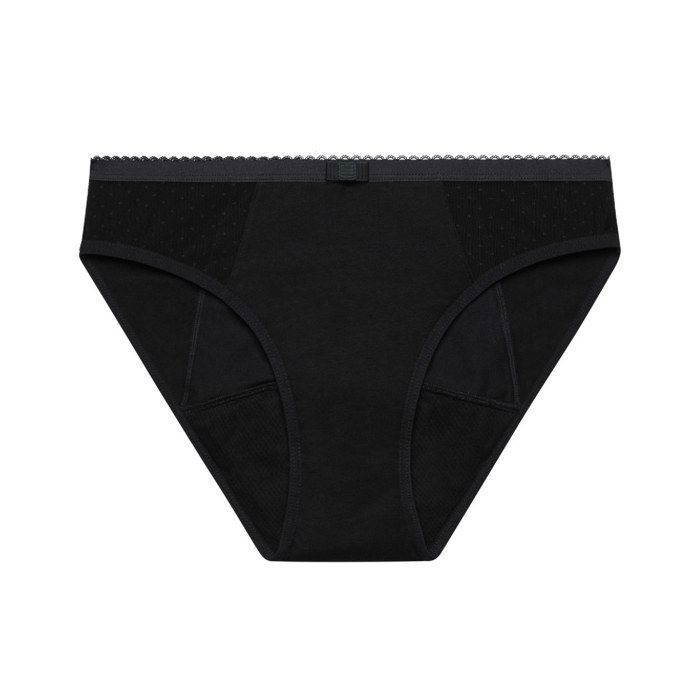 Culotte menstruelle Bio DIM Protect flux moyen - Noir en coton bio