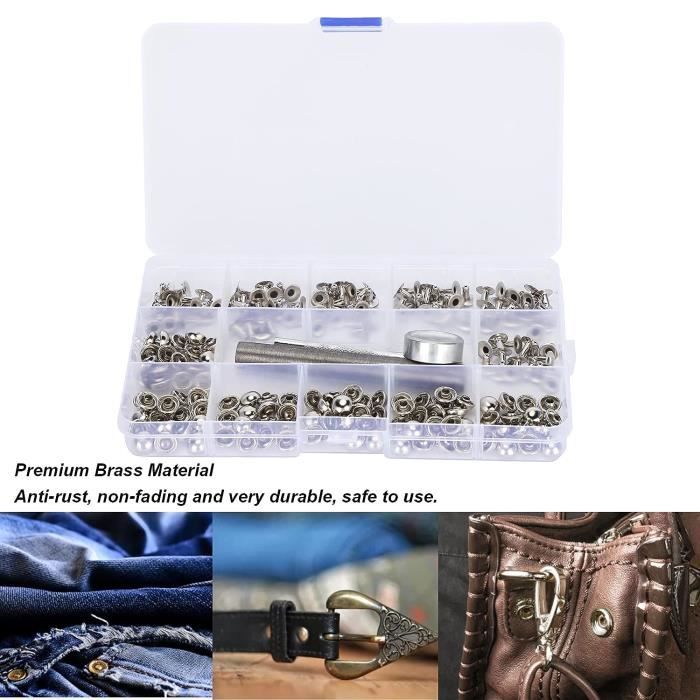 Kit De Rivets Ronds, Vis De Rivets En Cuir, Rivets Ronds De Chapeau ...
