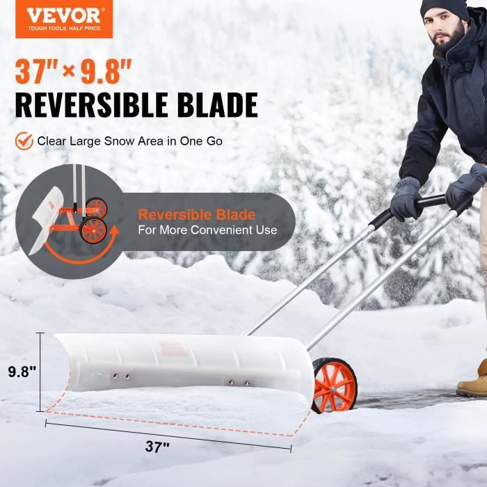 Pelle à neige métal manche bois 110cm - Dégagez la neige facilement
