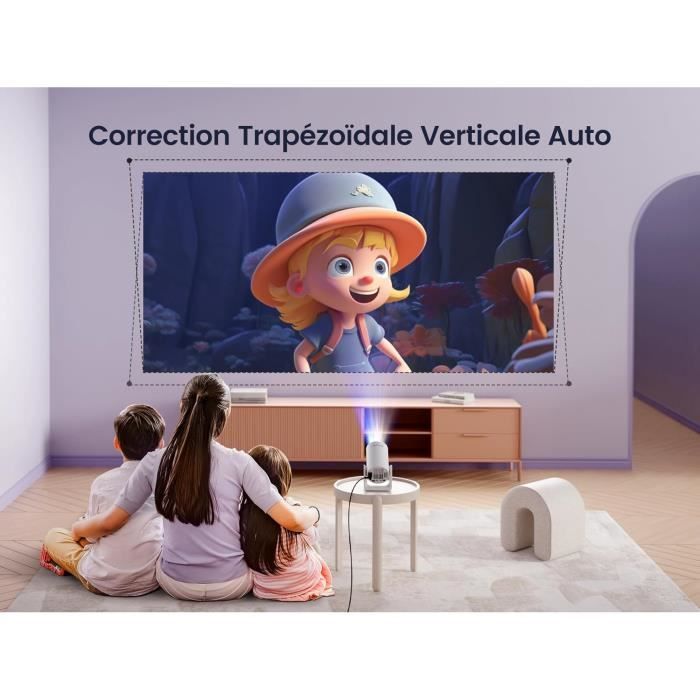 Vidéoprojecteur Mini Rechargeable Android 11 - FHD 1080P, WiFi Bluetooth, Ultra Courte Focale - Home Cinéma Extérieur