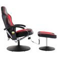 MAGIC®Fauteuil de massage Fauteuil Electrique|Fauteuil de soins|Chaise Relaxation de Bureau avec repose-pied Noir et rouge Similicui-3