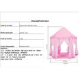 Tente de jeu enfant château princesse Disney - forme hexagonale - rose - 135cm x 140cm-3
