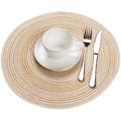 Lot De 6 Sets De Table Ronds Tressés – Diamètre 38 Cm, Lavables, Antidérapants, Résistants à La Chaleur (beige)