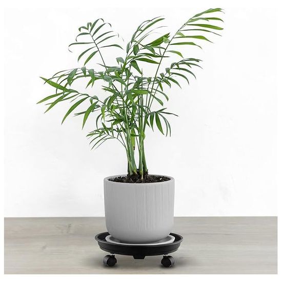 6 Supports De Pot De Fleurs Ronds En Plastique 30 Cm - Élévateurs Pour Plantes Intérieur Extérieur
