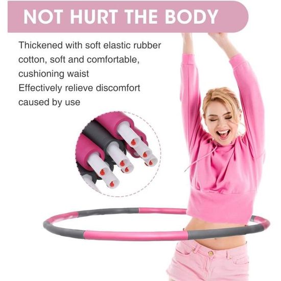 Cerceau de fitness avec mousse pour perte de poids r/églable Largeur 74-88 cm