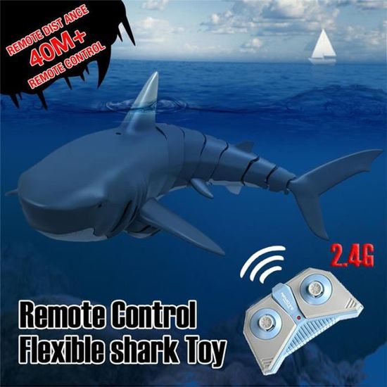 Mini RC sous-Marin de Bateau de Poisson de Requin Jouet de Requin électrique Ruilonghai Requin Télécommandé Jouets de Bain Piscine Rechargeable USB pour Enfants Cadeau Bateau Telecommande