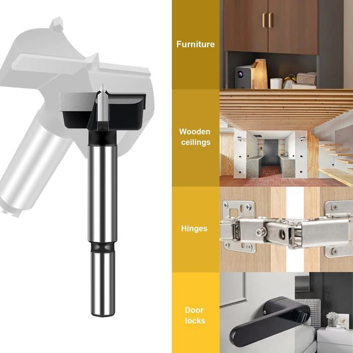 MACHSWON Forstner Forstner Scie-cloche En Carbure De Tungstène 42 Mm Pour Le Travail Du Bois