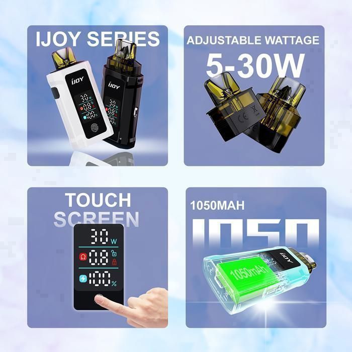 Kit Cigarette lectronique 30W - Affichage LED - Puissance rglable -  1050mAh Contains 2 Pod Blanc - Cdiscount Au quotidien