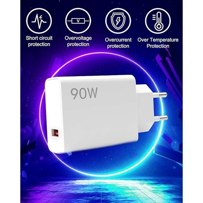 Chargeur Turbo Hyperchargeur 120W Pour Xiaomi, Redmi, Poco, Black Shark