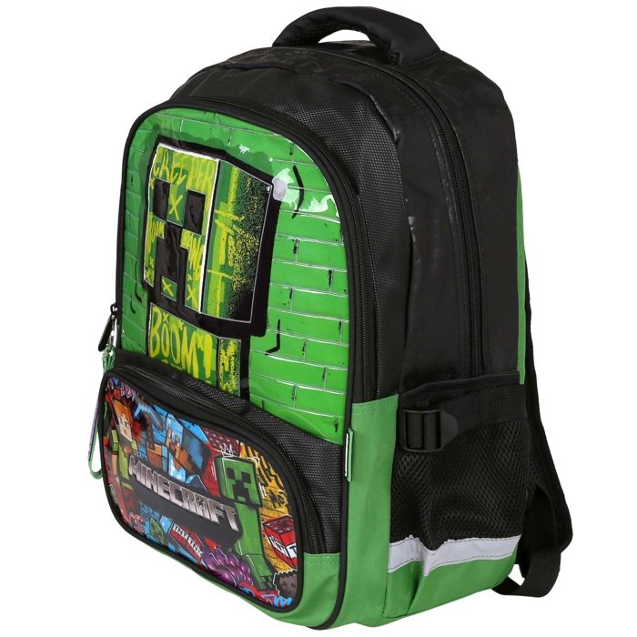 Sac à Dos Minecraft Creeper Pour Enfants - Vert - Design Officiel - Parfait Pour L'école Et Les Sorties