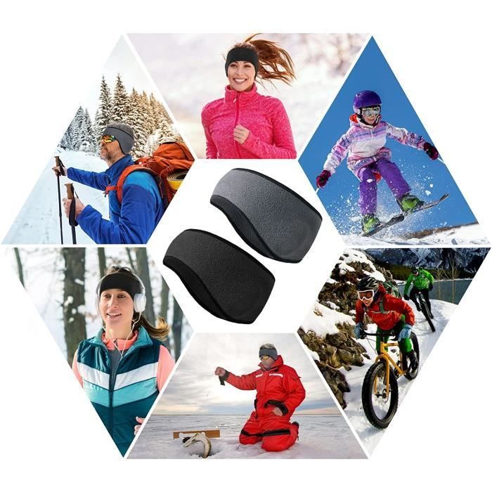 Lot De 2 Bandeaux De Sport Homme Femme – Cache-Oreilles Chaud, Léger – Pour Course, Randonnée, Vélo – Taille Élastique 48 Cm - 8