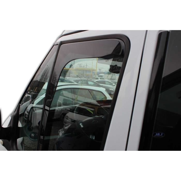 Déflecteurs De Vent Heko Pour Ford Transit Custom 2012-2023 - Noir Fumé - 2 Pièces