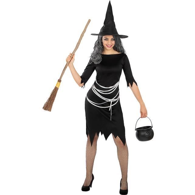 Ensemble Chapeau De Sorcière Violet Avec Accessoires Pour Halloween, Balai Inclus