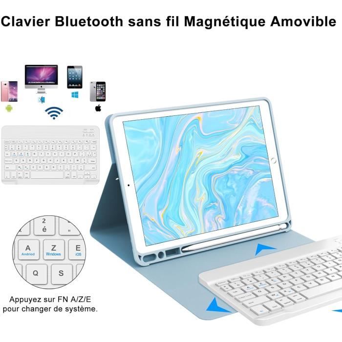Coque Clavier Bluetooth Pour Ipad 7 8 9Ème Génération, Azerty