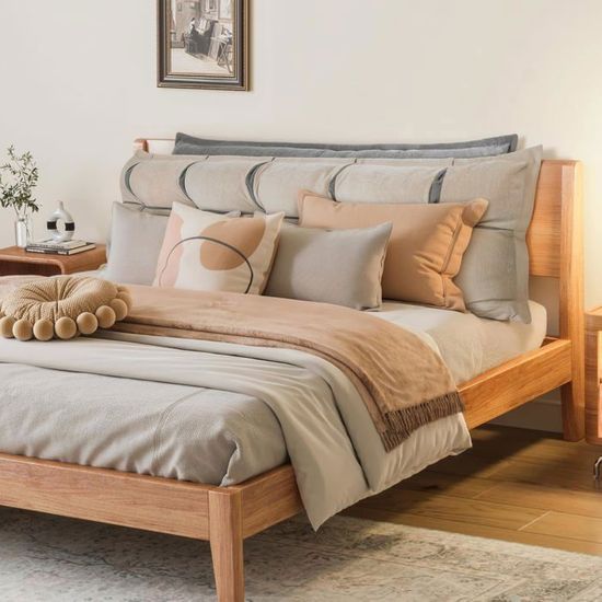 Morbuy Coussin De Lecture Lit/Canapé Géant – Soutien Lombaire Confortable 80x35x20 Cm, Marron Clair Doux