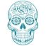 Sticker Tête De Mort Méxicaine50x35 Cm Turquoise Tdm007