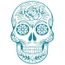 Sticker Tête De Mort Méxicaine50x35 Cm Turquoise Tdm007