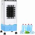 Climatiseur Mobile Rafraîchisseur d’Air, 4 Blocs Réfrigérants, Réservoir 6L, 60W Économie d’Énergie, 40dB Silencieux,3 Vitesses