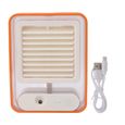 Mini climatiseur USB – Humidificateur portable silencieux avec lumière LED – Pour bureau et chambre – Orange