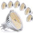MR16 LED 12V GU5.3 Blanc Chaud 5W Ampoule Equivalent à 35W Halogène Lampe GU 5.3 2800K 400 Lumen Spot 120°Faisceaux Lot de 6-0