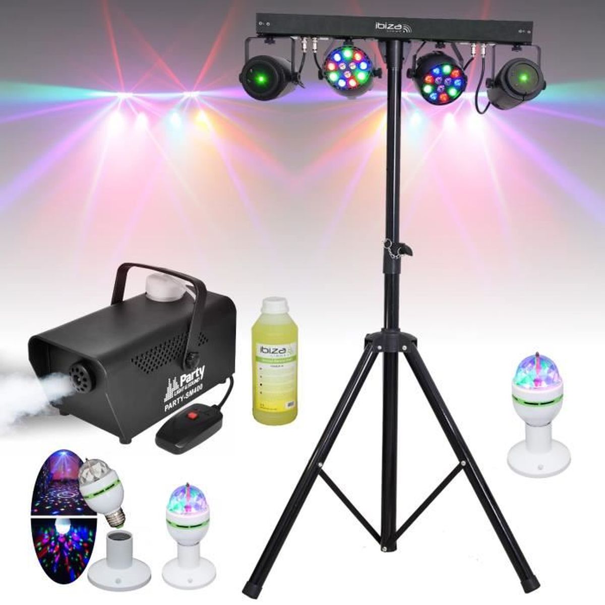 etc DJ Télécommande Activée ​par le son RGB Lumière Fête fête AZEKY Boule Disco Lot de 2 avec Discothèque boule lumineuse Noël Type-B bar eux de Lumiere pour Soiree Karaoké