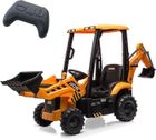 BALOVEBY Tracteur électrique 4 en 1 pour enfants, pelle, bulldozer avec tente amovible, voiture électrique 12 V pour enfant avec