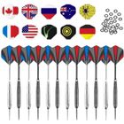 DLZAOAO Lot de 12 fléchettes professionnelles à pointe en acier 22 g avec 30 pièces 10 volants de style PET et 50 joints toriques en caoutc