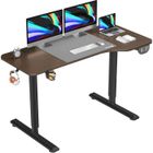 DRIPEX Bureau Assis Debout Electrique 160x75 x 71cm-116 cm,Bureau réglable relevable,Noyer et Noir