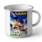 FABULOUS BIJOUX Mug en Métal Emaillé Olive et Tom Captain Tsubasa Manga Anime Cartoon Japon Foot