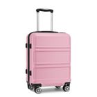 Kono Valise Moyenne 65x44x25.5cm Légère Rigide Bagages Cabine en ABS Valise de Voyage avec 4 roulettes et Serrure TSA, Rose