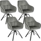 WOLTU Chaise Pivotante à 360°, Lot de 4, Chaise Salle à Manger Scandinave, Fauteuil de Cuisine en Velours, Gris Foncé W0ATT0020-4