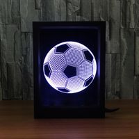 3D Illusion optique Lampes LED Light Night Football Cadre photo créatif cadeau visuel 1