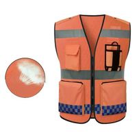 XL-chest 120cm - Orange fluorescent - Gilets de sécurité haute visibilité avec poches à fermeture éclair, gil