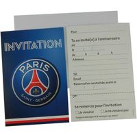 Lot de 6 cartes d'invitation PSG avec enveloppes