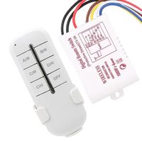 HURRISE Commutateur ON / OFF AC180-240V Récepteur sans fil Lampe Interrupteur de télécommande RF (4Way 4 * 1000W)