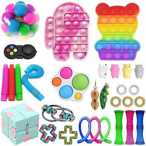 6 Pcs Mini Pop Porte Clé Simple Dimple Toy Un Petit Jouet Pour Les Enfants Autistes Pour Soulager Le Stress Mini Pop Fidget Toy,Mini Rainbow Tie Dye Bubble Wrap Jouet Sensoriel En Silicone 