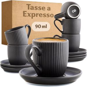 Lot de 6 Tasses à Café Sofia 14cl Gris - Maison